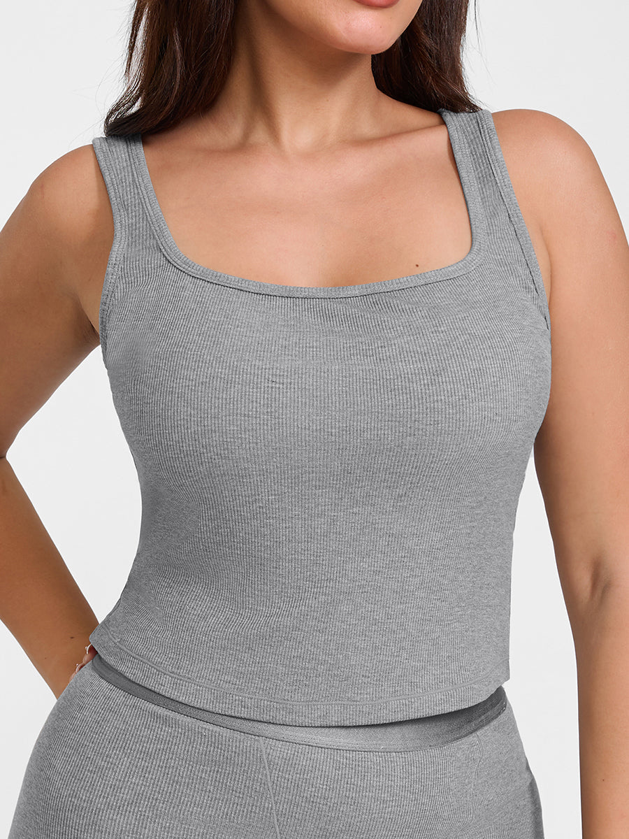 Curvehaus Modal Ribbed Wide Strap Tank Top