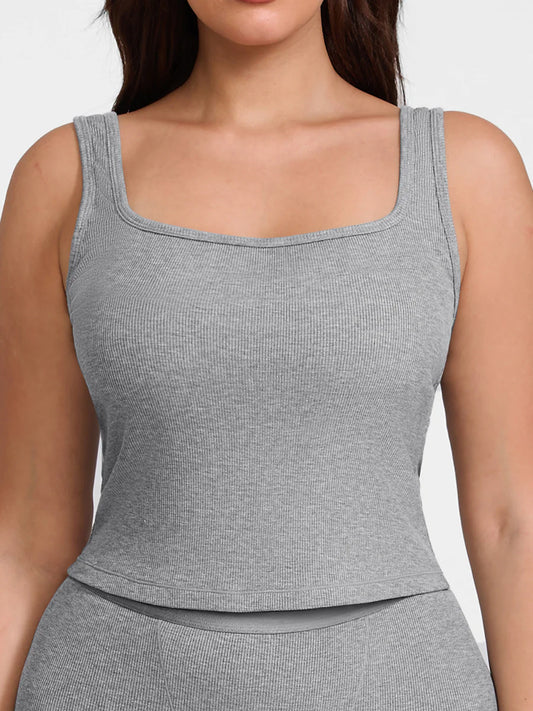 Curvehaus Modal Ribbed Wide Strap Tank Top