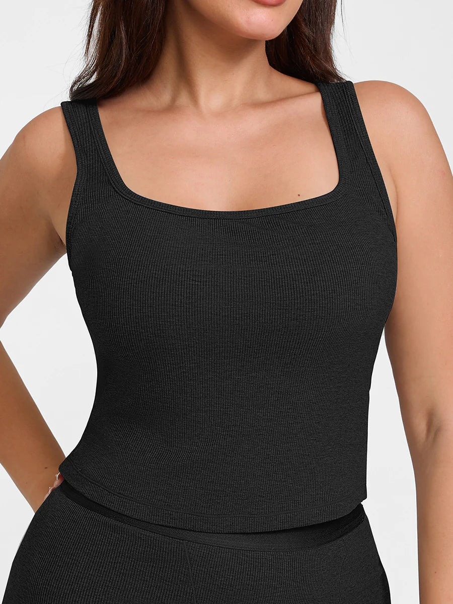 Curvehaus Modal Ribbed Wide Strap Tank Top