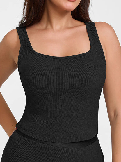 Curvehaus Modal Ribbed Wide Strap Tank Top