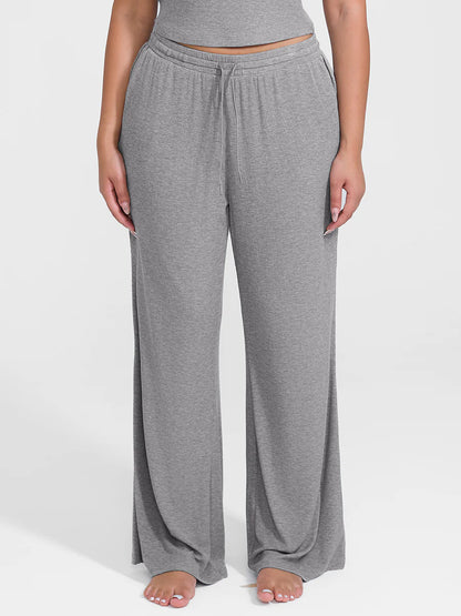 Curvehaus Modal Ribbed Wide Leg Lounge Pants