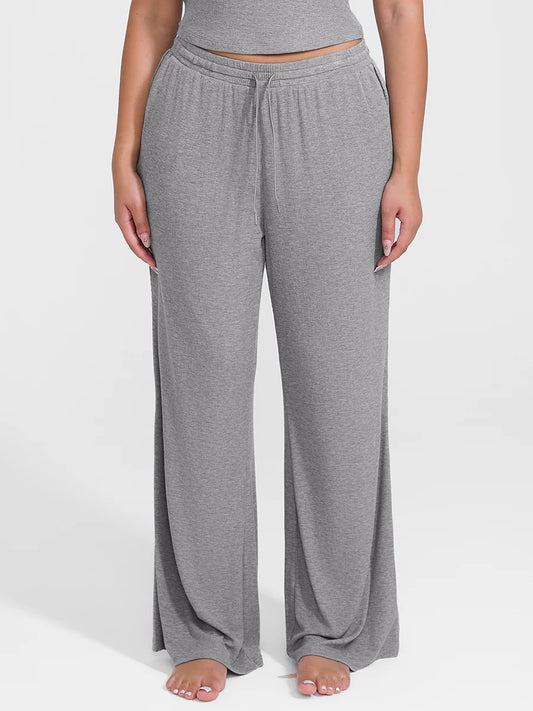 Curvehaus Modal Ribbed Wide Leg Lounge Pants