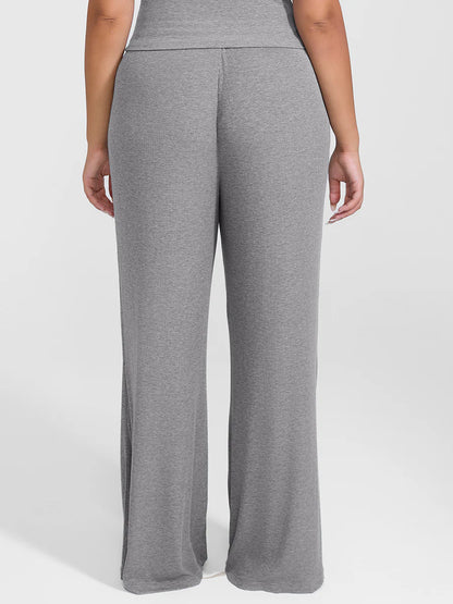 Curvehaus Modal Ribbed Wide Leg Lounge Pants