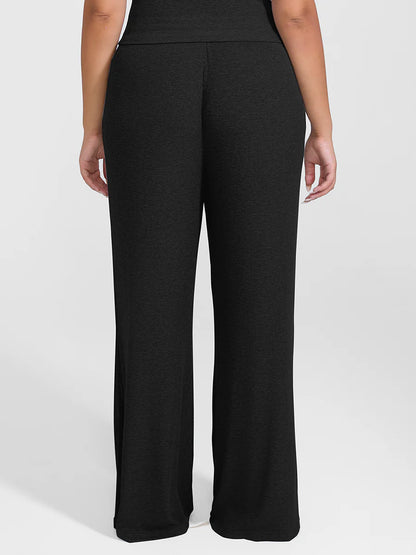 Curvehaus Modal Ribbed Wide Leg Lounge Pants
