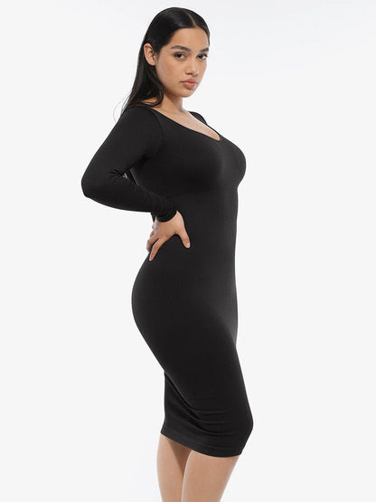 Curvehaus Seamless Sculpt Long Sleeve Midi Dress