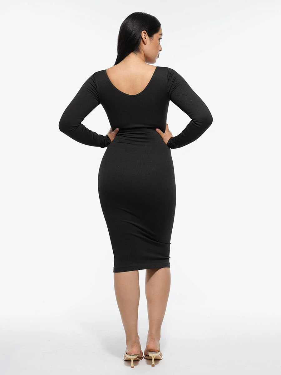 Curvehaus Seamless Sculpt Long Sleeve Midi Dress