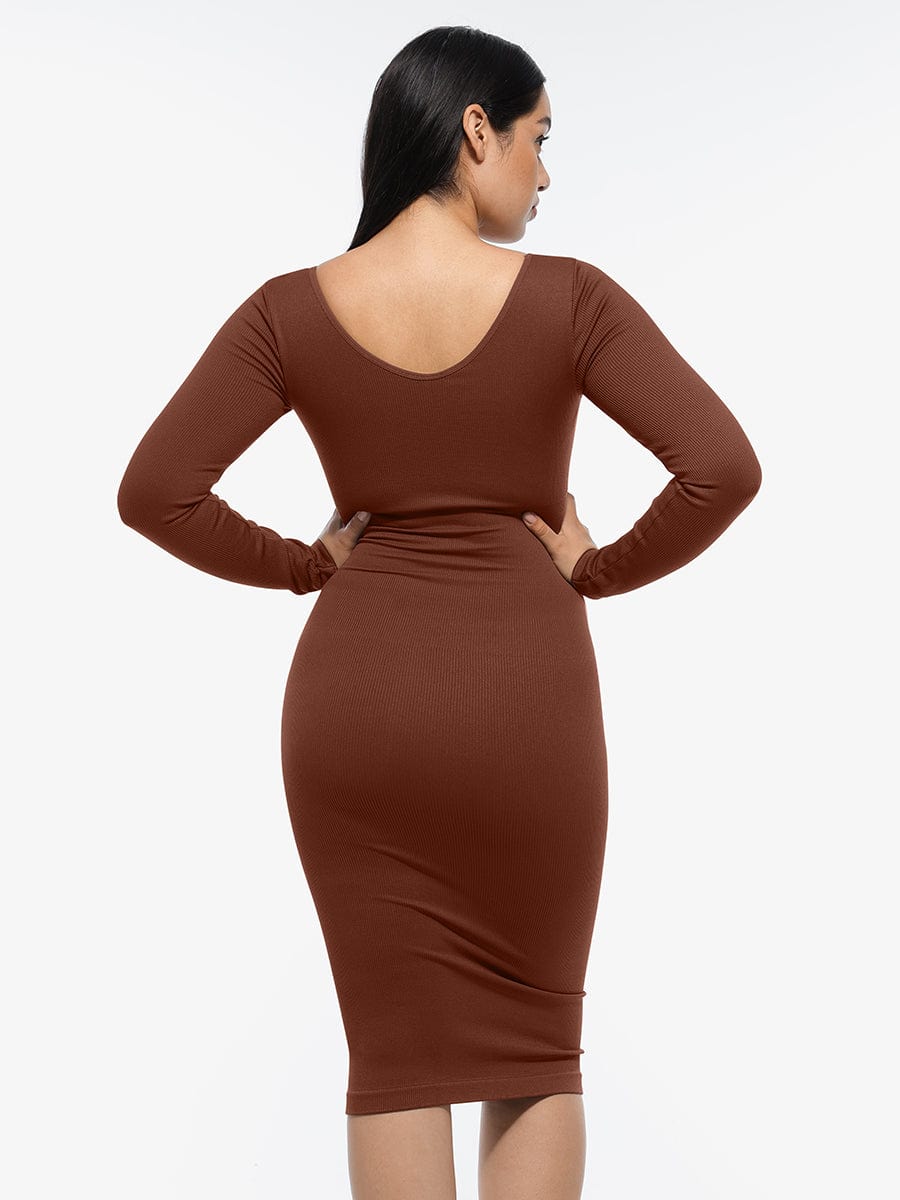 Curvehaus Seamless Sculpt Long Sleeve Midi Dress
