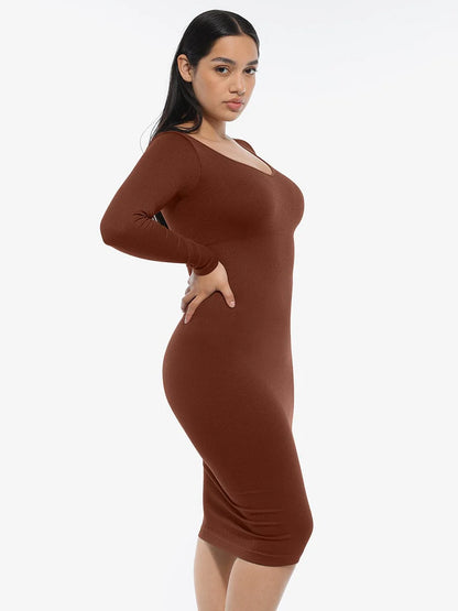 Curvehaus Seamless Sculpt Long Sleeve Midi Dress