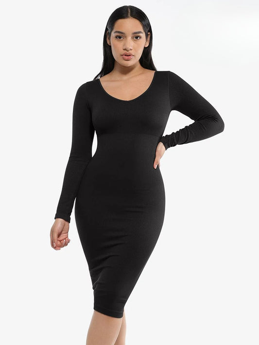 Curvehaus Seamless Sculpt Long Sleeve Midi Dress