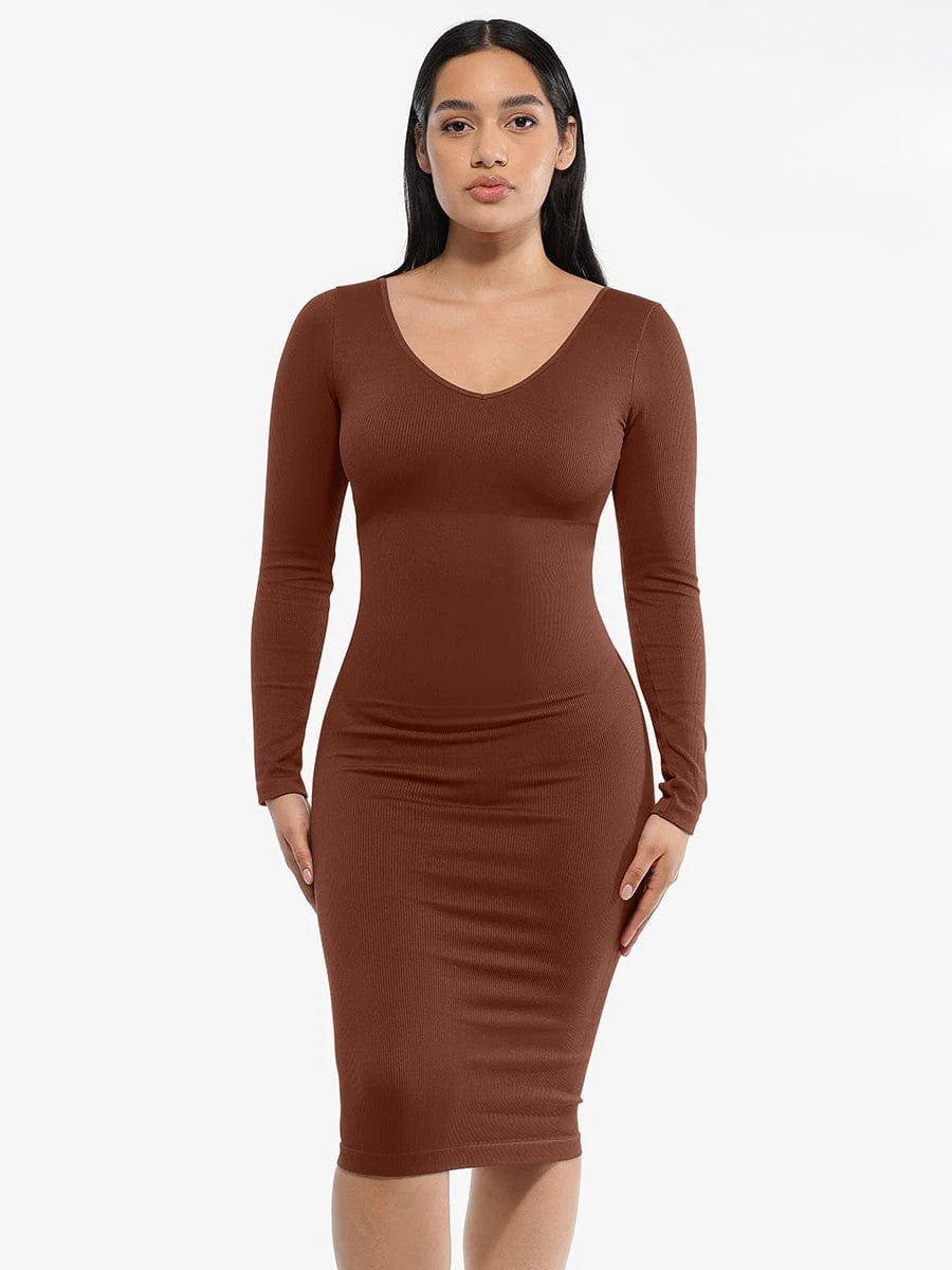 Curvehaus Seamless Sculpt Long Sleeve Midi Dress